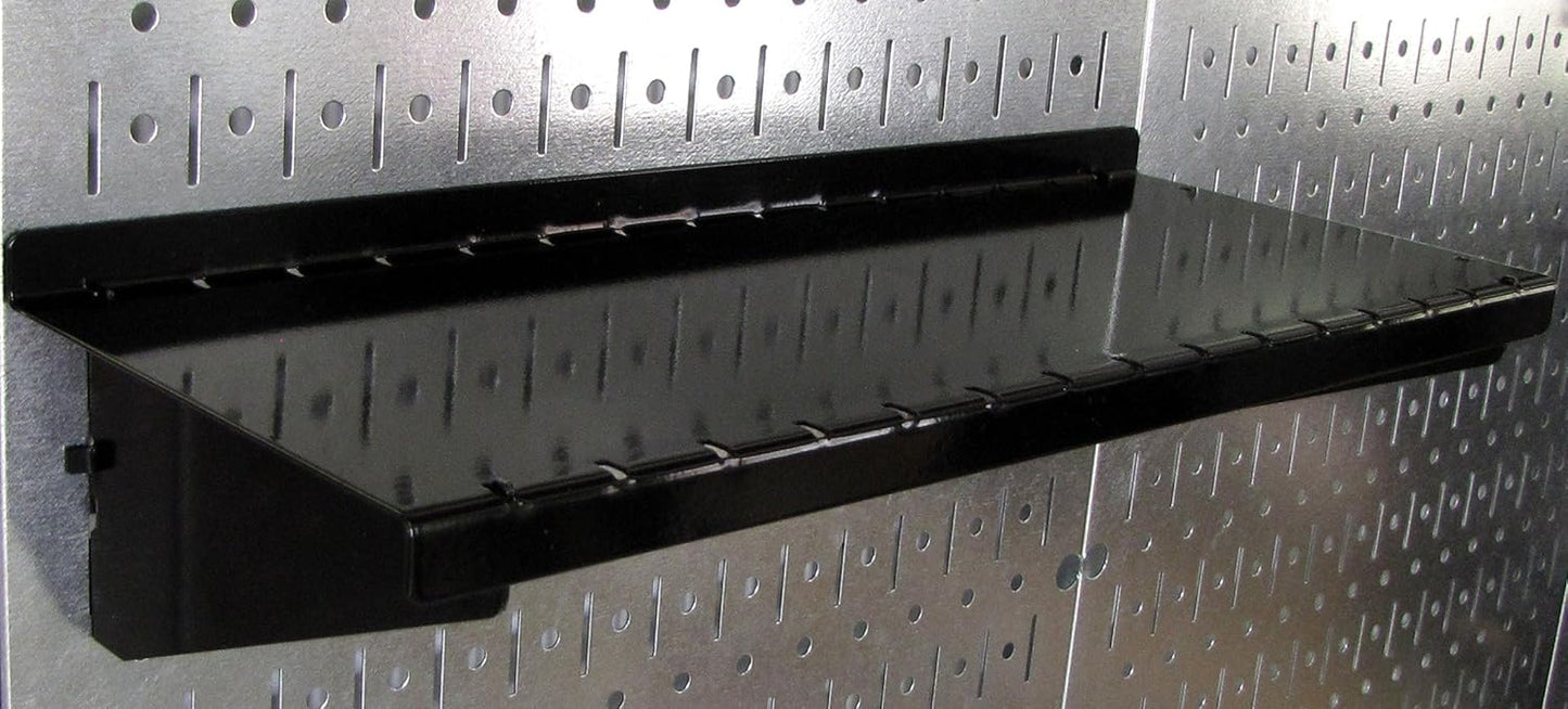 Wall Control Pro-Grade Metal Pegboard Organizer Galvanized Tool Board Panels with Black Accessories