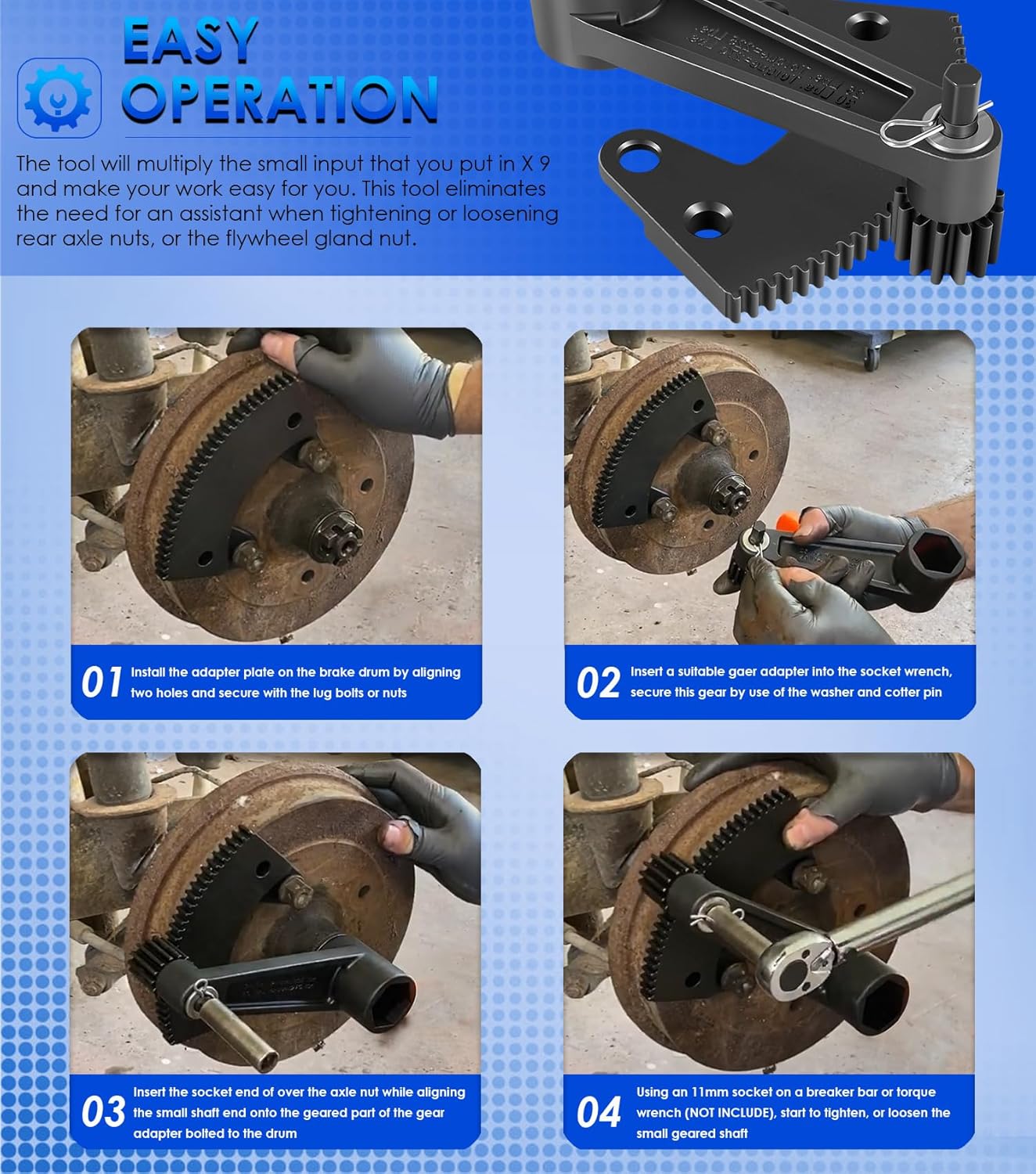 Yoursme Torque Leverage Tool for Classic Vw Bug/Volkswagen Beetle, 000133 Torque Multiplier Leverage Tool Remove Install 36mm Axle Nut and Flywheel Gland Nut
