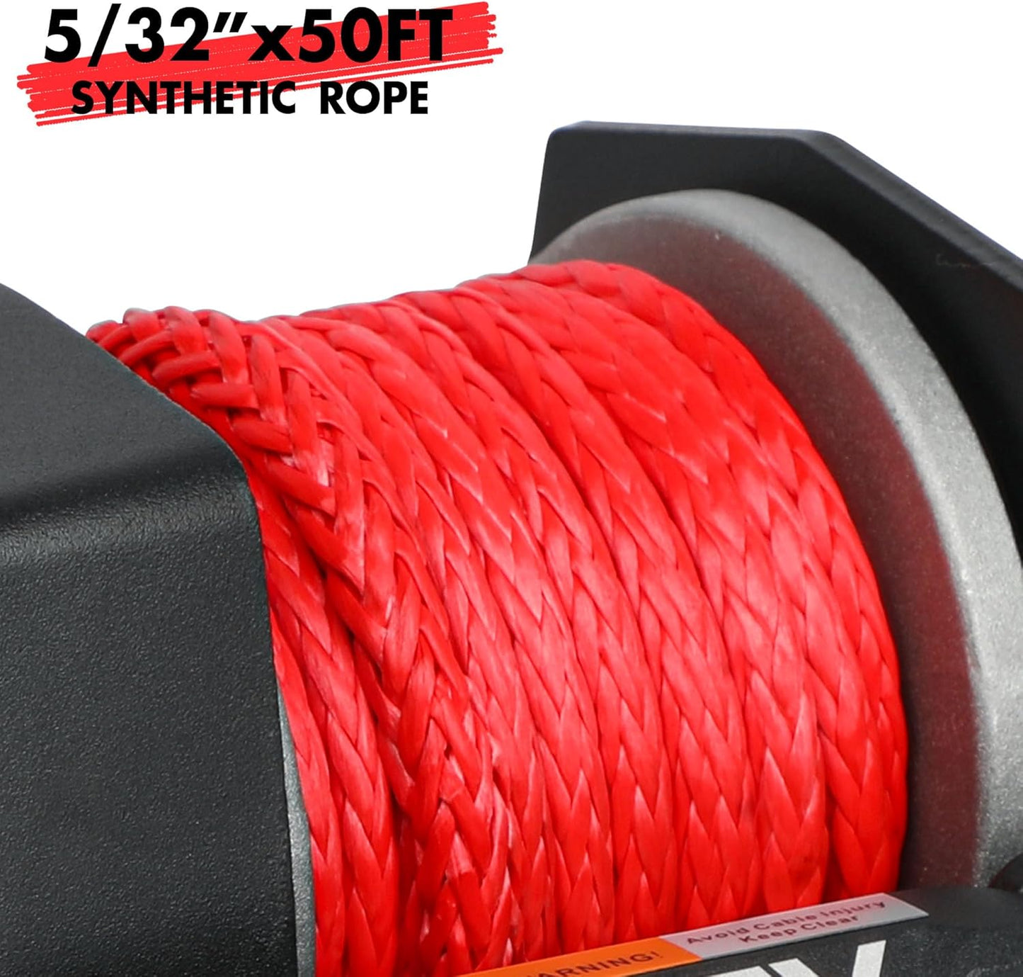 2500lbs Synthetic Winch with Remote Control & Mounting Plate ATV UTV Towing Trailer Winch Off-Road