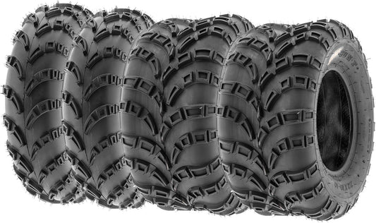 SunF A028 Off-Road ATV UTV Mud Tires 23x7-10 Front & 23x10-10 Rear, 6 PR Tubeless, Set of 4