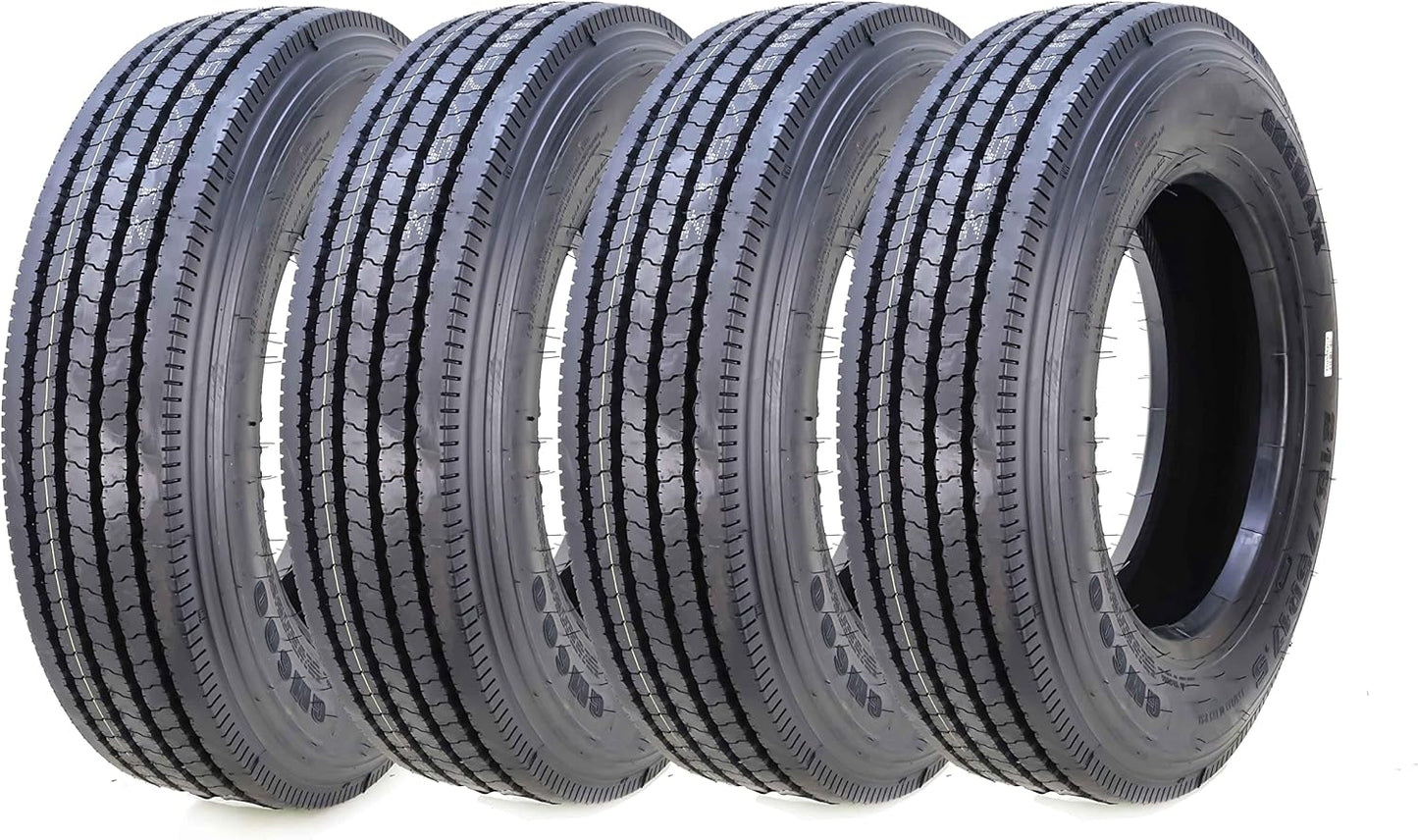 Set 4 Heavy Duty All Steel Trailer Tires 225/75R15 14 Ply 124/121M 11150