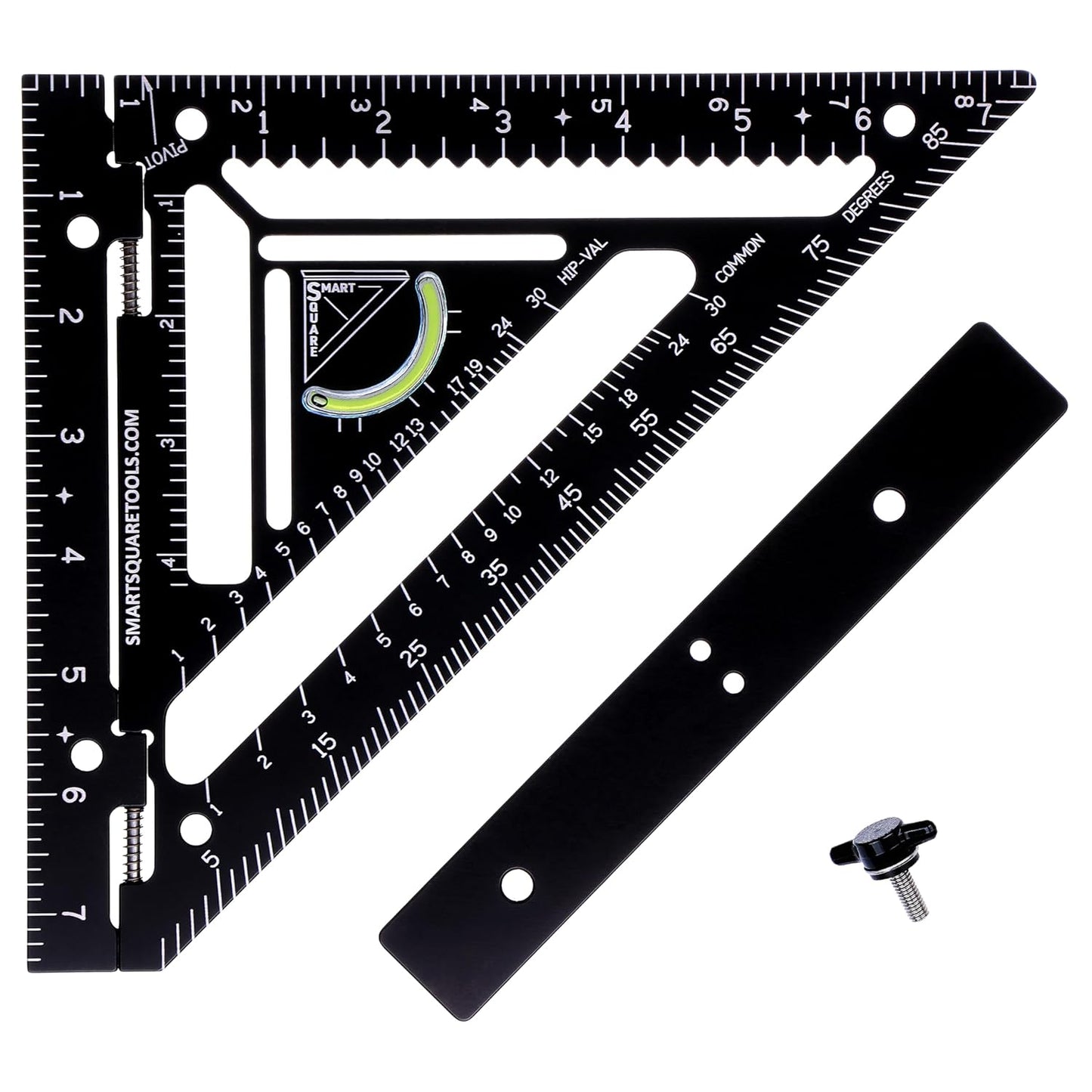 7.5" Advanced Carpenter Square w SmartBubble - Jig Block - Accurate Flatwork - Repetitive Markings (Fire)