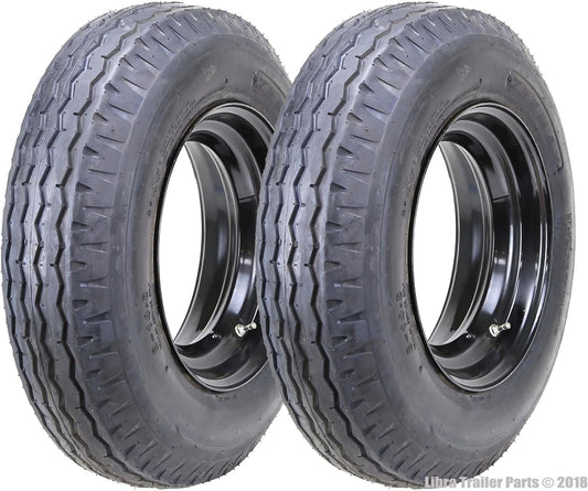 2 Heavy Duty Highway Trailer Tire Wheel Assembly 8-14.5 14PR LR G w/6x14.5 Rim