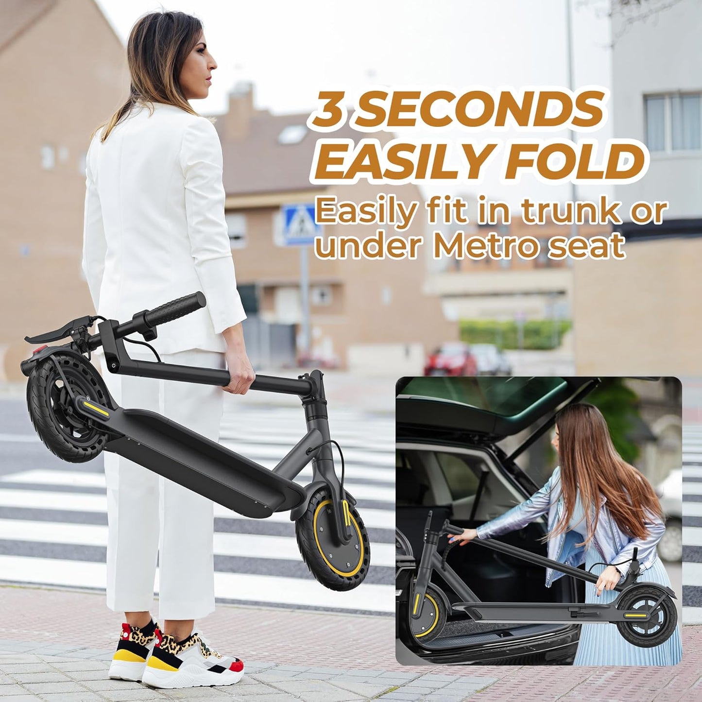 WERHY Electric Scooter, 8.5"/10" Tire, Powerful 350/500W Motor, Top Speed 19/22 MPH, 20-23Miles Max Range, Folding Escooter for Adults & Teens with Smart APP, Digital Display, Cruise Control