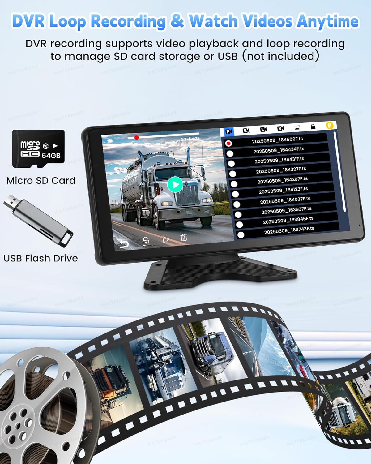 RV Camera System with CarPlay & Android Auto, 10.36'' Monitor with Blind Spot Detection/Parking Monitoring/Voice Control/DVR/Navigation, 4 1080P Backup Camera System for Semi Truck Trailer Camper