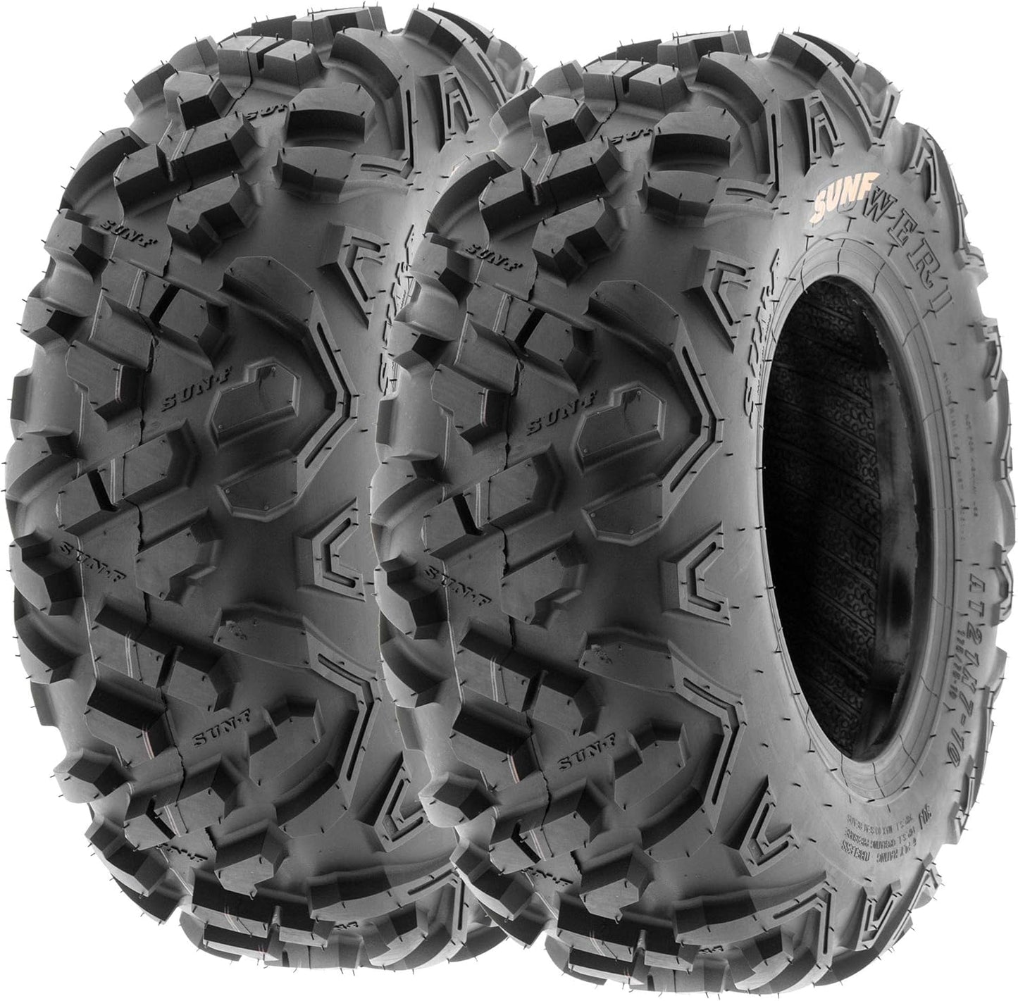 Set of 4 SunF Power.II ATV UTV Tires 23x7-10 Front & 22x10-10 Rear, All-Terrain Off Road, 6 PR, A051