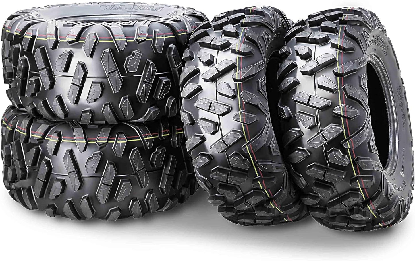 WANDA Set of 4 Radial ATV Tires 26x9R12 & 26x11R12 for 2017 Polaris Ranger 1000 Crew/XP