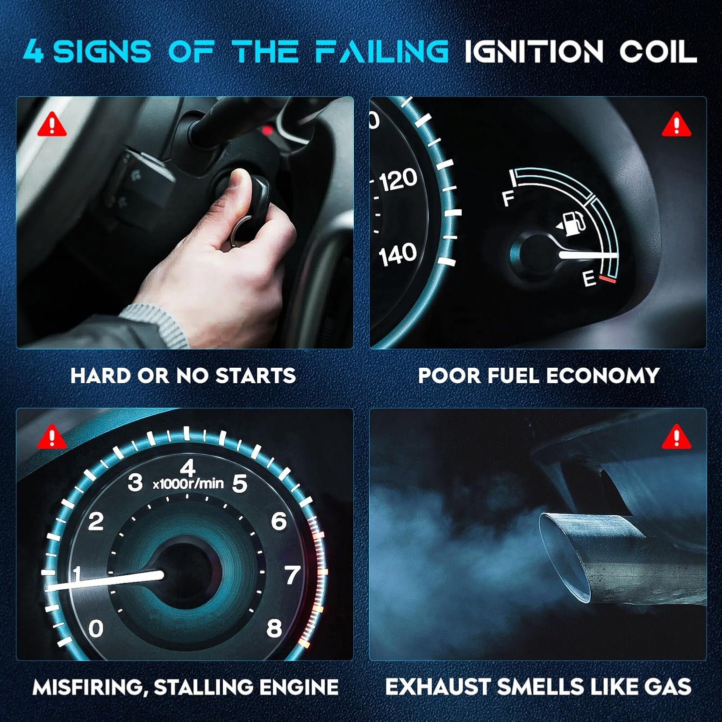 Set of 6 Ignition Coils Pack 6 Iridum Spark Plugs Compatible with 01-07 Ford Escape, 08 Mercury Mariner, 05-06 Montego, 00-04 Sable, 01-06 Mazda Tribute Replace FD502