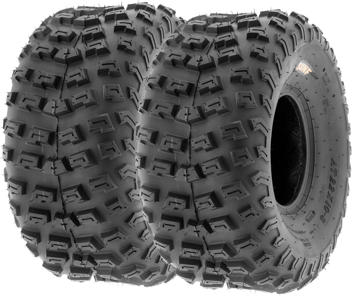 Set of 2 SunF A030 Knobby ATV/UTV Tires 22x10-8 ,6 PR, Tubeless