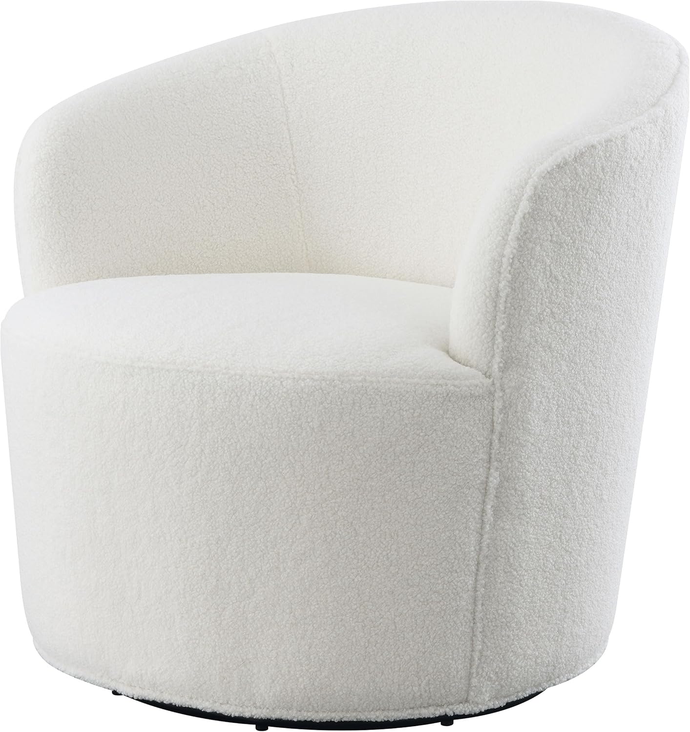 Coaster Home Furnishings - Joyce - Upholstered Barrel Back Swivel Chair with 360-Degree Seating and Padded Seat - Living Room - White - 905633