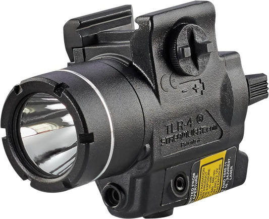 Streamlight 69240 TLR-4 170-Lumen Compact Rail-Mounted Tactical Weapon Light with Integrated Red Aiming Laser for Select Handguns, Black