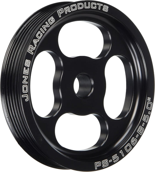 (PS-5106-B-5.000) Serpentine Poly-V 6-Groove Press Fit Power Steering Pulley, 5"