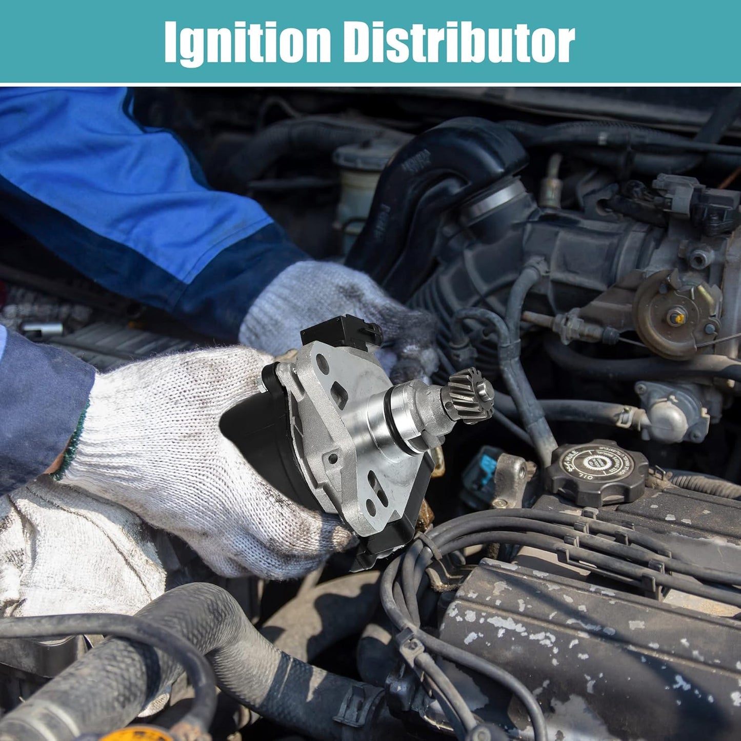 X AUTOHAUX Car Ignition Distributor for Toyota Tacoma 2.7L 1995-1997 for Toyota T100 1994-1997 1905075020 19050-75020 3177466 D9099 TY42