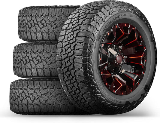 4-Pack: Mastertrack BADLANDS AT LT275/65R18 All-Terrain Tire for Light Truck & SUV | 10-Ply E (Load Range E) | 123/120S | Includes Road Hazard Warranty -275/65-18(Tire Only)