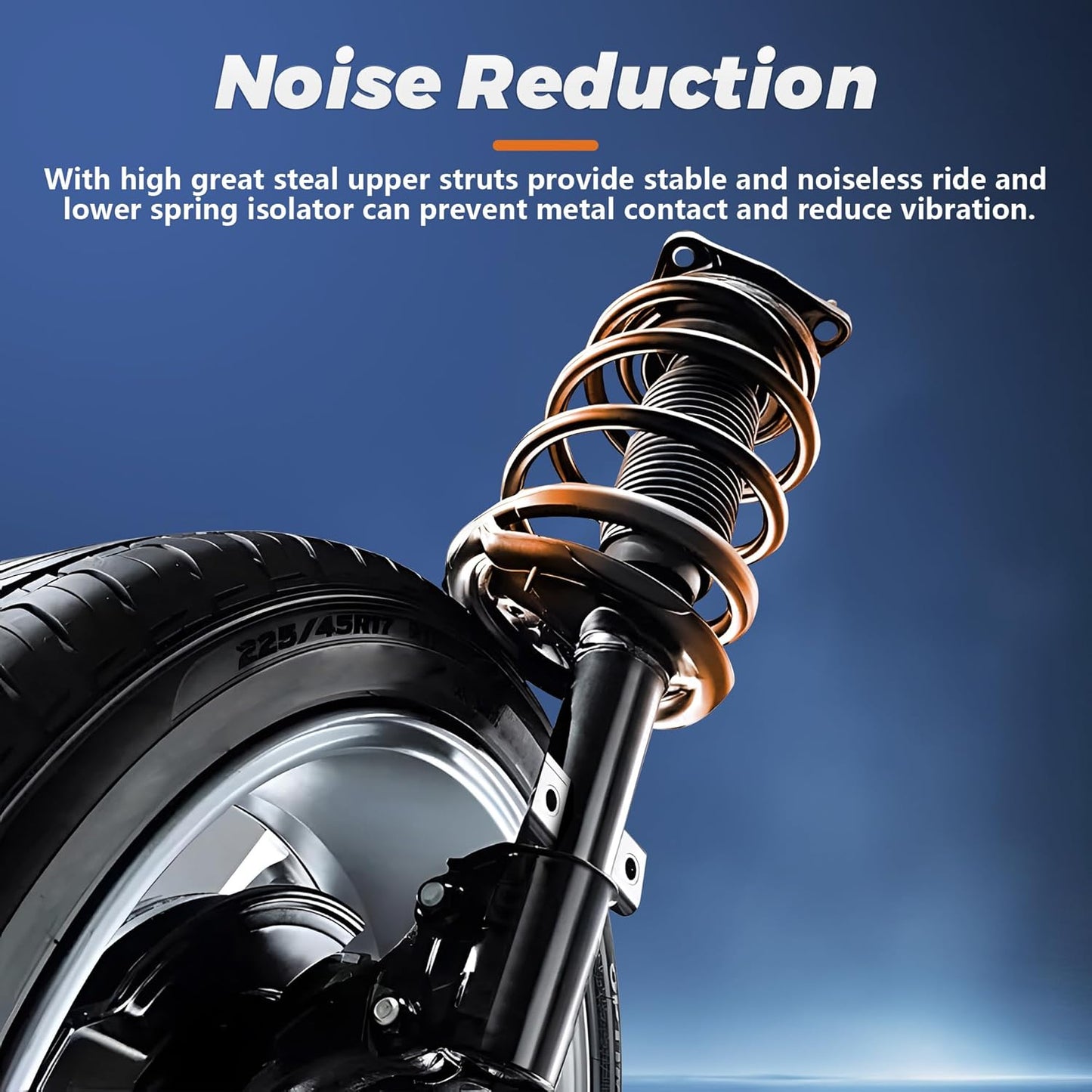 Complete Front Rear Struts Coil Spring Assembly 172264 172263 Compatible for 2006-2010 Mazda 5/2004-2009 Mazda 3 Excluding Speed Model Replacement Shocks Absorbers (4PCS)