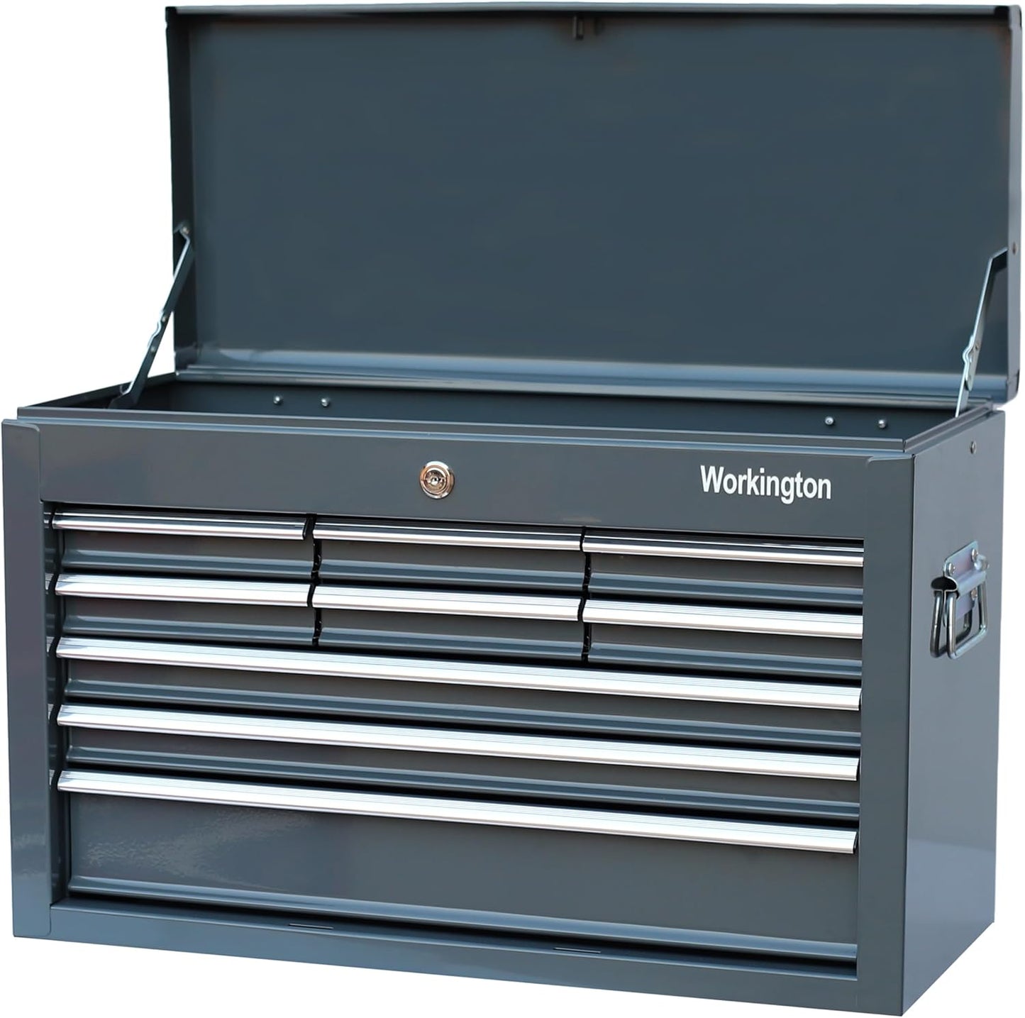 Workington Portable Metal Tool Chest with 9 Drawers, 24" 9-Drawer Tool Chest Cabinet with Ball Bearing Drawer Slides, Steel Tool Storage Box Organizer 4006 Purple