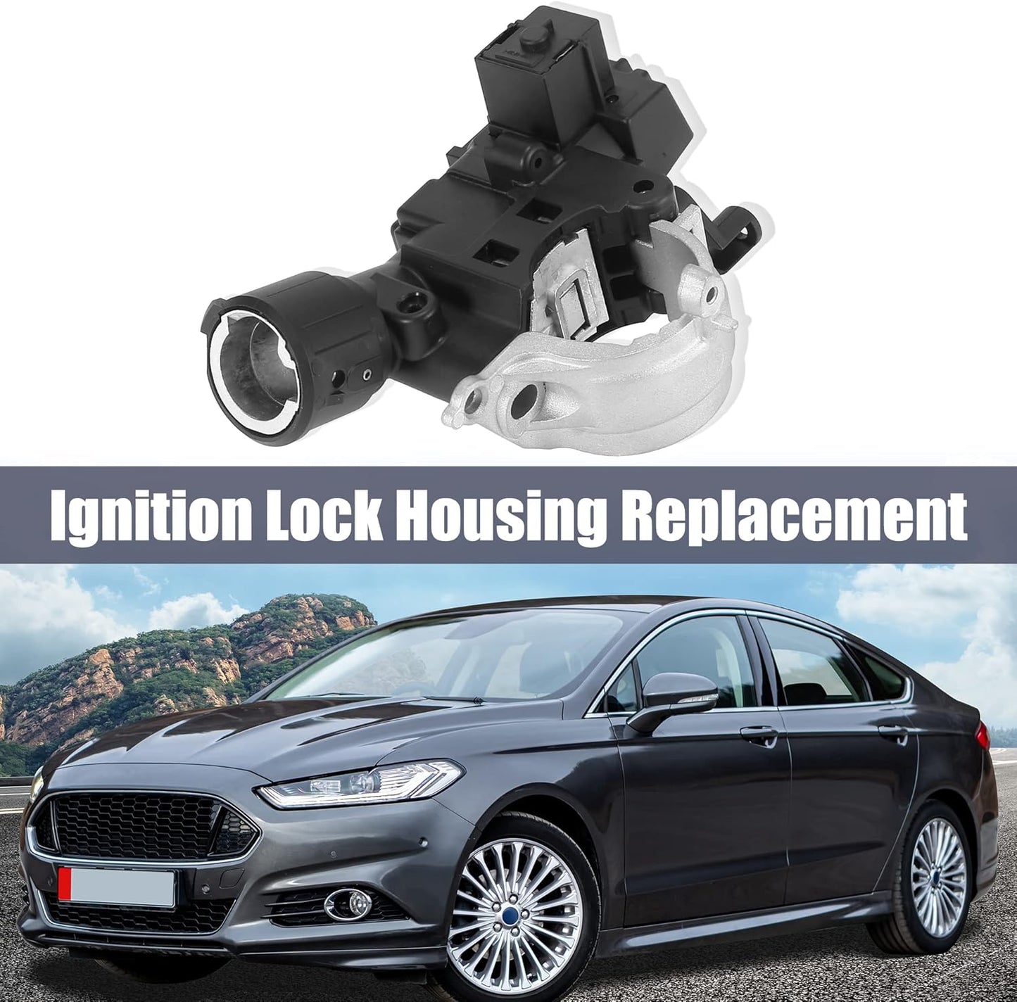 X AUTOHAUX 9L8Z-3511-A Ignition Lock Housing Flange Replacement for Ford Escape 2008-2010 for Focus 2008-2011 for Mercury Mariner 2008-2011 989-019