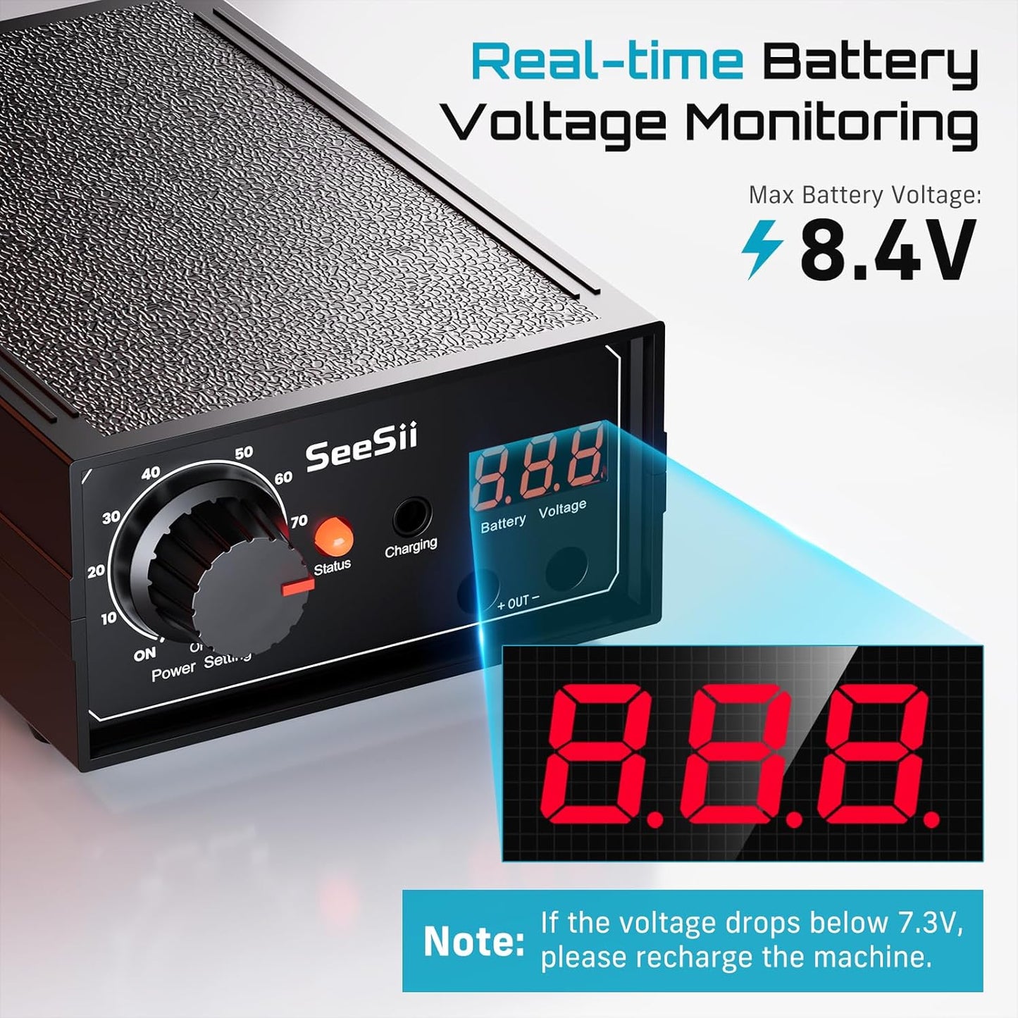 SEESII Battery Spot Welder: Battery Welder Kit for 0.1-0.3mm Nickel Strip Welding, Spot Welder for Lithium Battery, 10-90 Gears, Foot Pedal Control, Dual Pulse, Ideal for 18650 Battery DIY