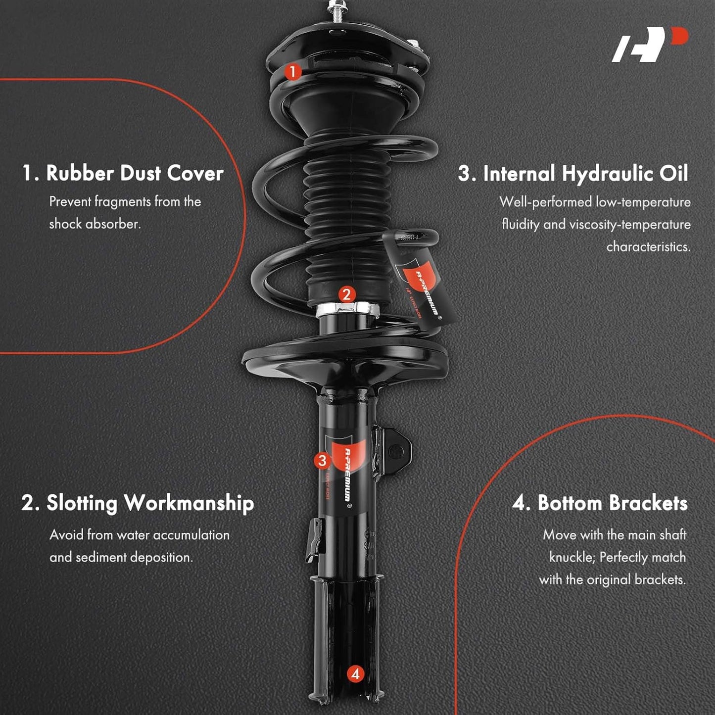 A-Premium Front Complete Strut w/Coil Spring Assembly Shock Absorber Compatible with Toyota Corolla 2003-2008
