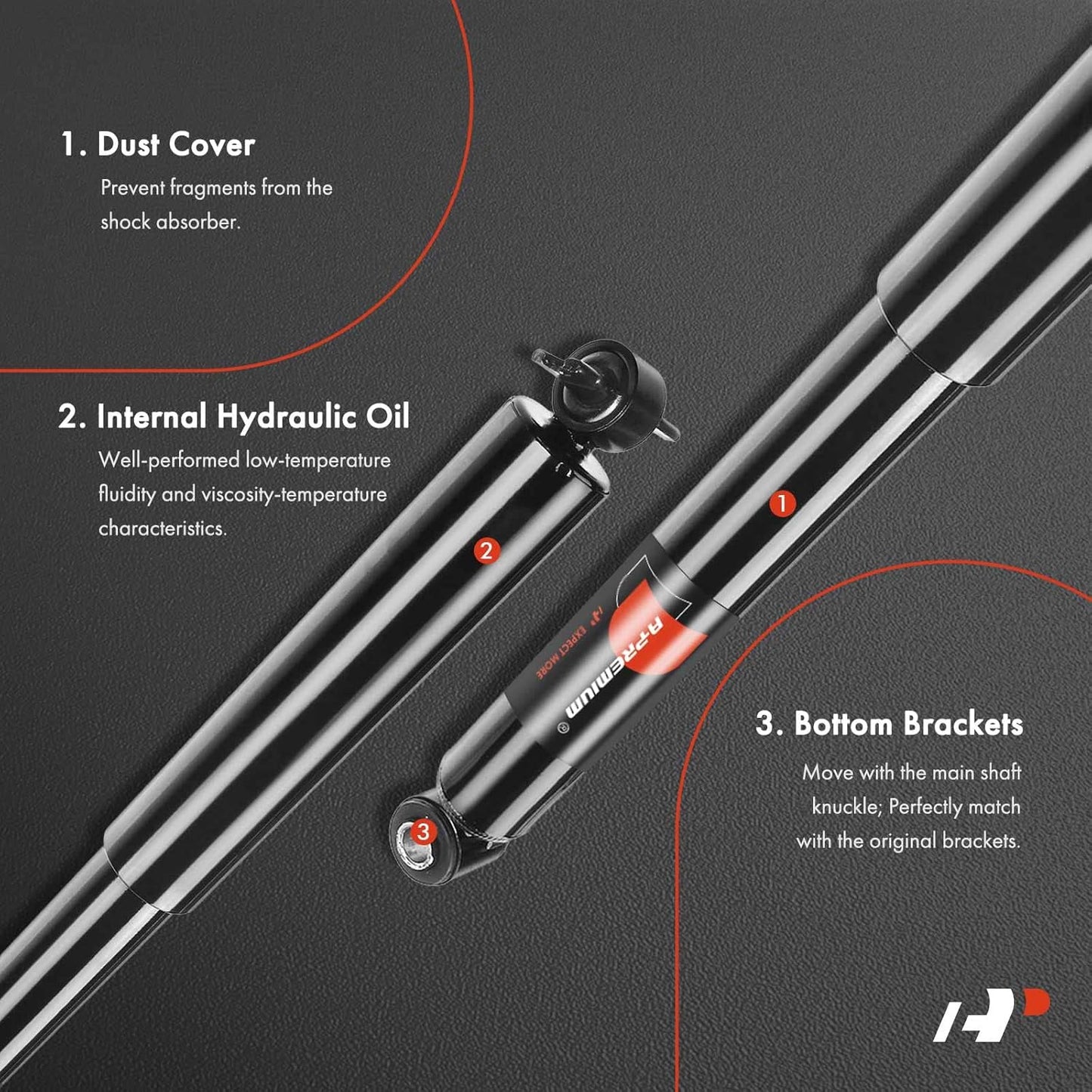 A-Premium Rear Pair (2) Shock Absorber Compatible with Chevrolet Blazer S10 & GMC Sonoma Jimmy S15 & Isuzu Hombre & Oldsmobile Bravada, Driver and Passenger Side