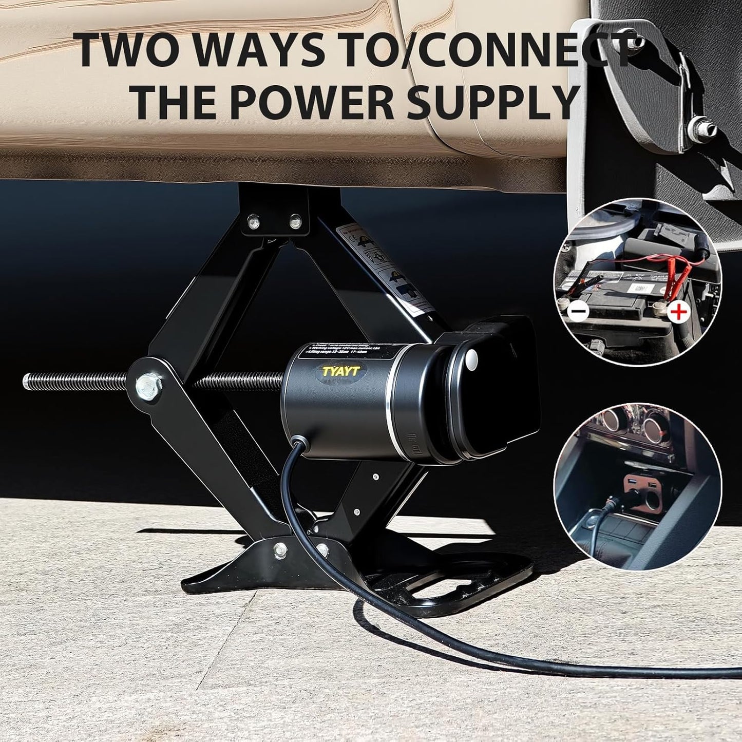 TYAYT Electric Car Jack 3 Ton 12V Scissor Jack for Car Sedan and SUV Portable Electric Jack for Tire Replacement