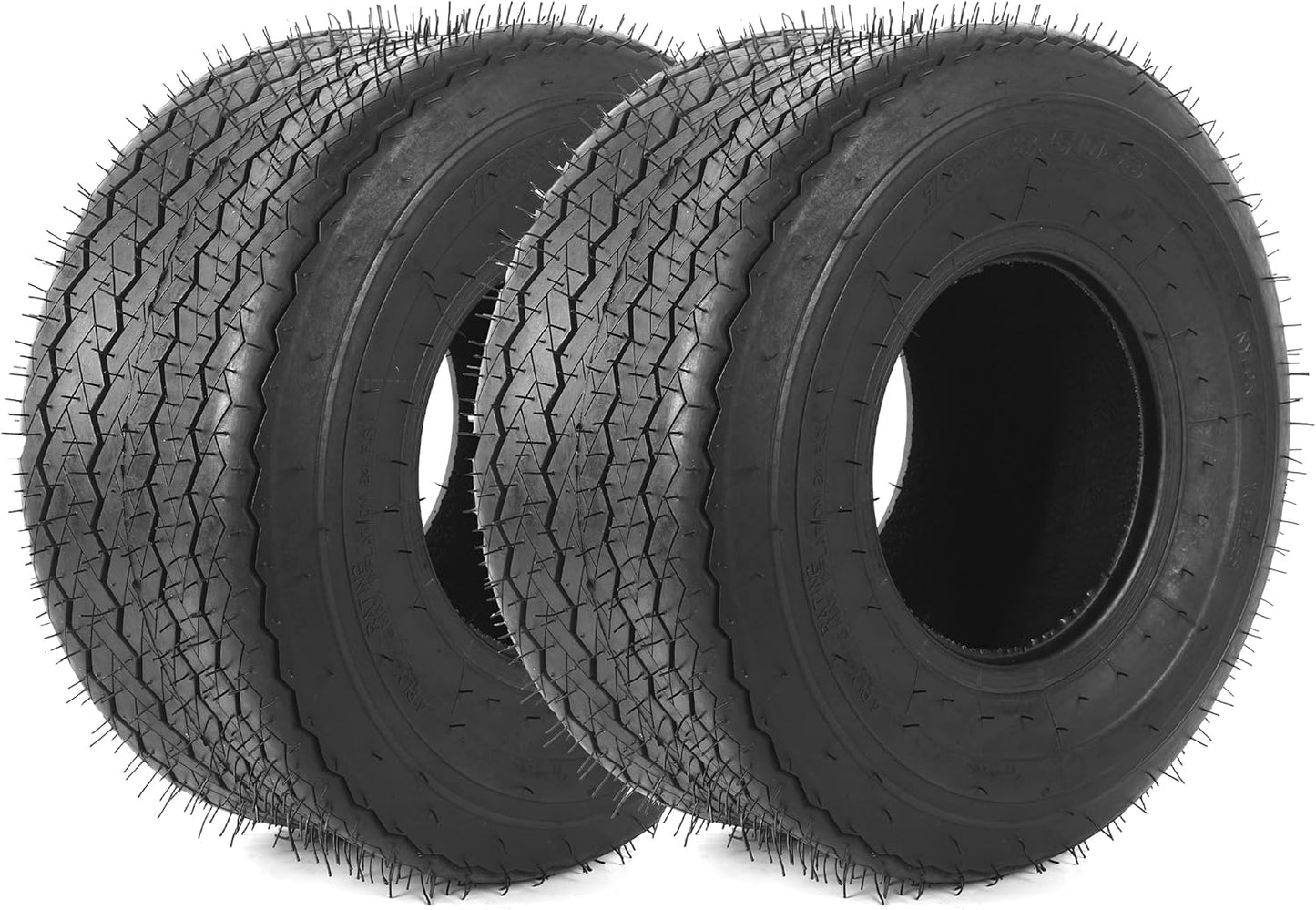(2-Pack) 16x6.50-8 Tires - 4PR Durable Tubeless, Replacement Lawn Tractor Tires with Deep Ribbed Treads, Rim Not Included