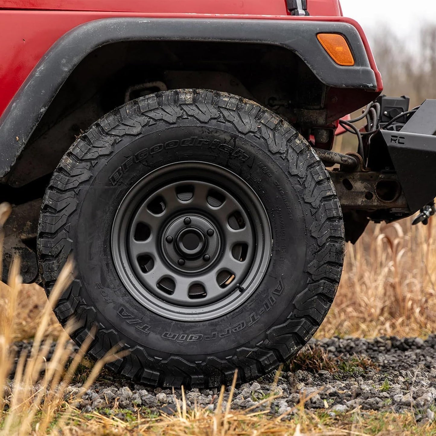 Rough Country Steel Wheel | 17x9 | 6x5.5 | 4.25 Bore | -12 Gunmetal Gray Painted (17 x 9. inches /6 x 4 inches, -12 mm Offset)