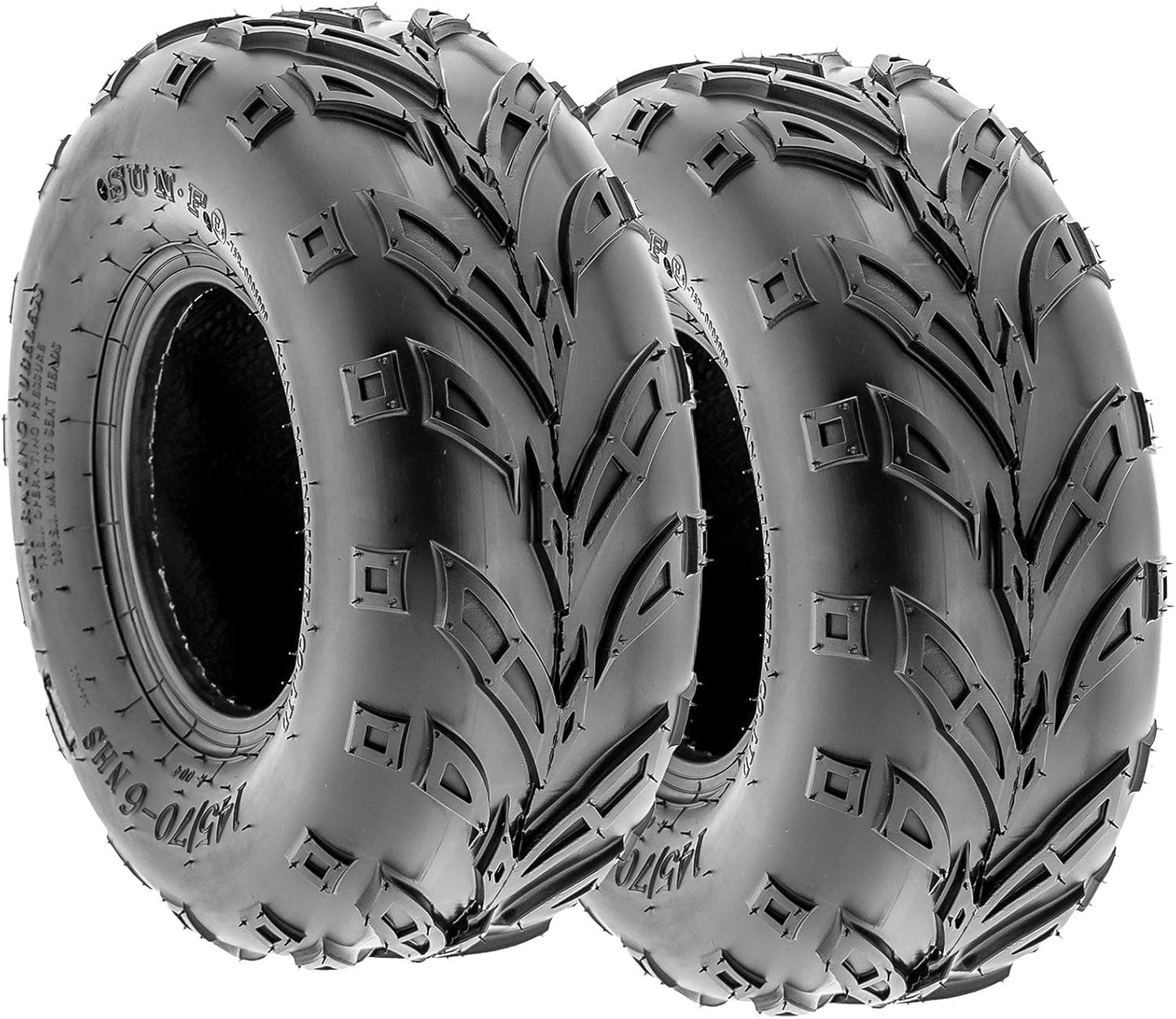 SunF 19x7-8 ATV UTV Off-Road Tires, 19x7x8 Mini Bike Tires 6Ply Tubeless A004, Set of 2