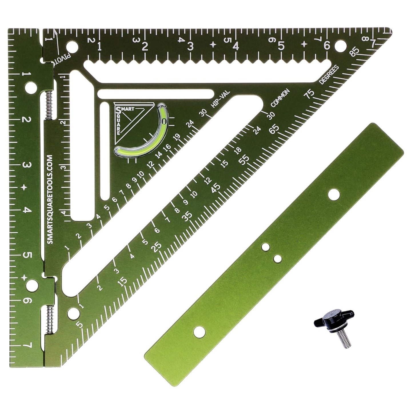 7.5" Advanced Carpenter Square w SmartBubble - Jig Block - Accurate Flatwork - Repetitive Markings (Fire)