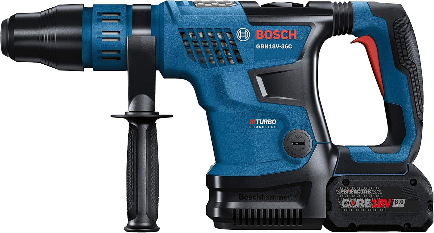 Bosch GBH18V-36CK24-RT PROFACTOR 18V Brushless Lithium-Ion 1-9/16 in. Cordless SDS-max Rotary Hammer Kit with BiTurbo Technology and (2) 8 Ah Batteries (Renewed)
