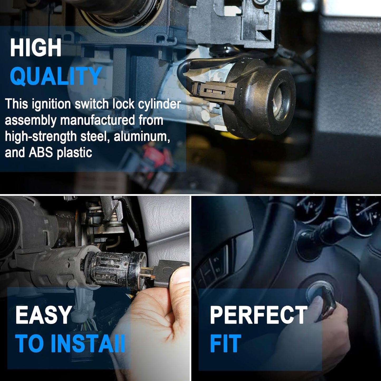 1K0905851B Ignition Switch Lock Cylinder with Intelligent Key Fit for 2006-2018 VW Jetta,for 2004-2011 Golf,for 2007-2011 Eos,for 2006-2009 Rabbit Replace 1K0905841 1K0905865 Ignition Starter Switch