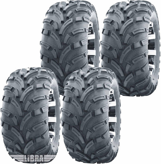 WANDA 25x10-12 Complete Set Lit Mud ATV Tires fit 13-19 Kubota RTV X900 X1100C X1120D