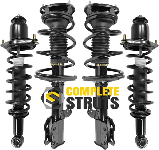 COMPLETESTRUTS - Front & Rear Complete Strut Assemblies with Coil Springs Replacement for 2003-2008 Toyota Corolla FWD - Set of 4
