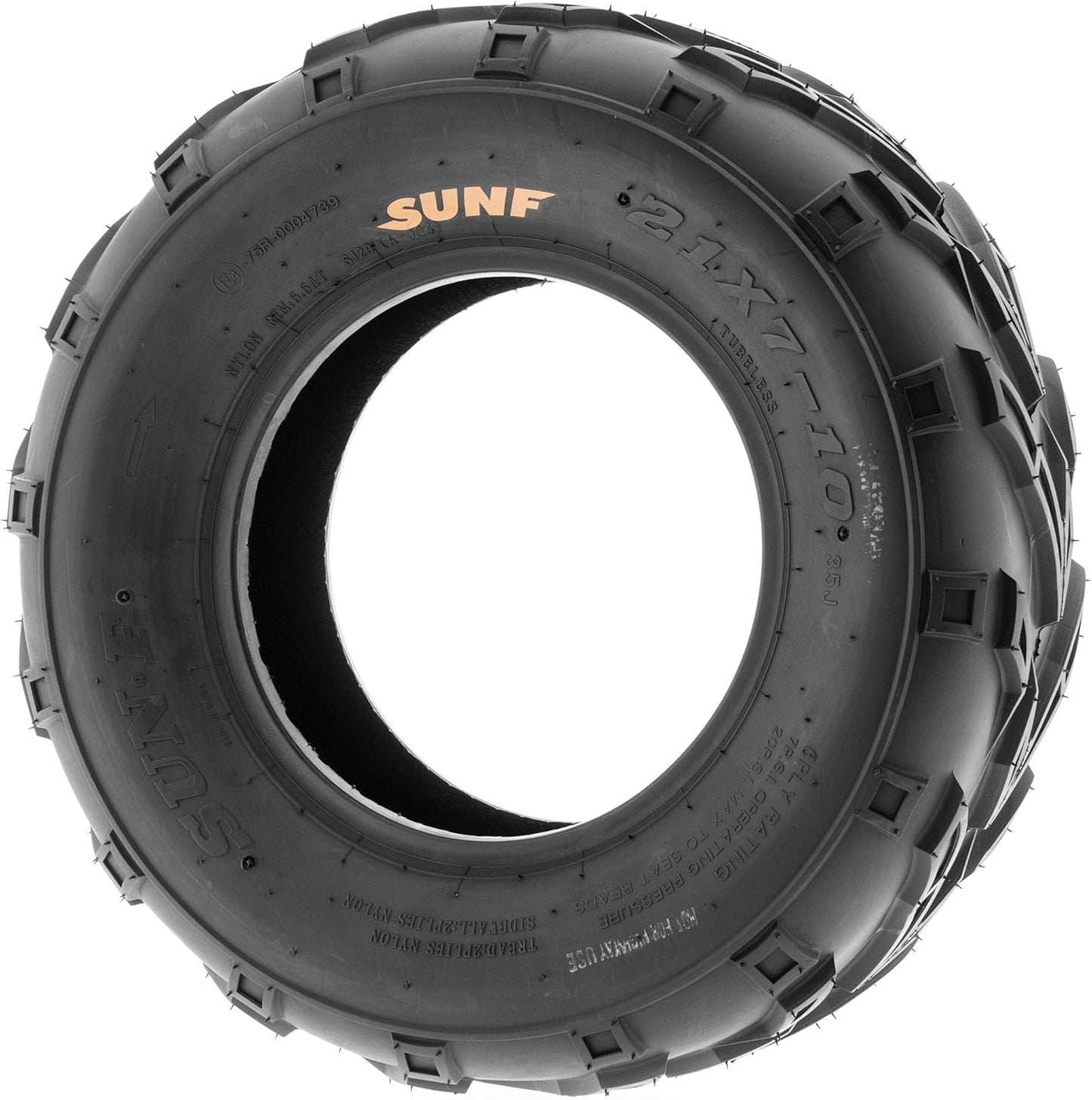 SunF 19x7-8 ATV UTV Off-Road Tires, 19x7x8 Mini Bike Tires 6Ply Tubeless A004, Set of 2