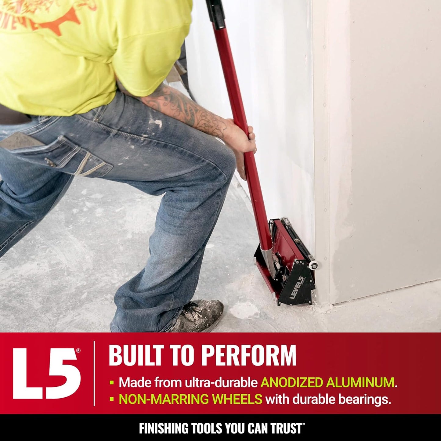 10-Inch Flat Box - LEVEL5 | Pro-Grade | Quick Clean | Drywall Sheetrock Gyprock Wallboard Finishing | 4-765