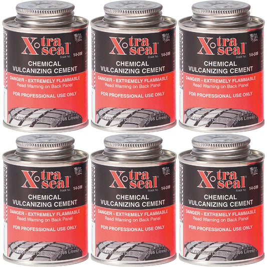 X-Tra Seal Tire Tube Paste 6 Pack 8oz (0.2366L) Black Waterproof Rubber Compatible Low to Medium Viscosity 3 Hour Full Cure Time