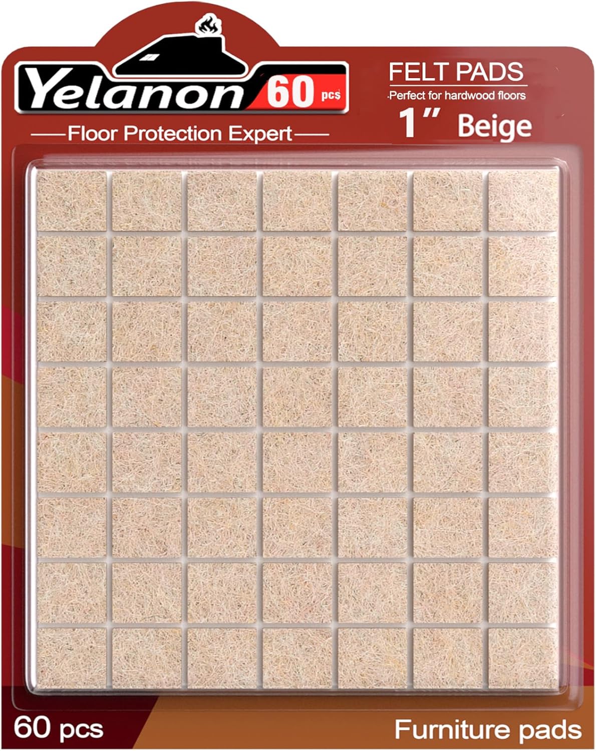 Yelanon Felt Furniture Pads -182 Pcs Premium Felt Pads for Chair Legs Furniture, Floor Protectors for Hardwood Floors, Black