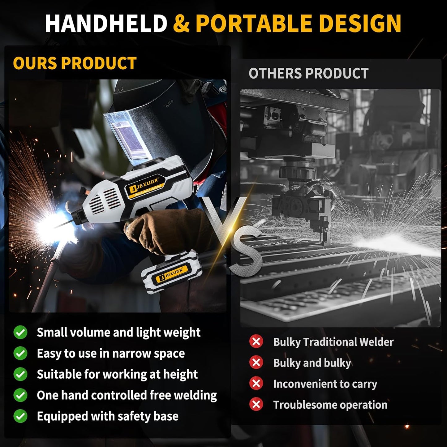 180A Handheld Portable Welder Machine, 110V Small ARC Welders Soldadora with 20PCS Rods & IGBT Inverter 5 Variable Current Adjustment, Small Maquina De Soldar Portatil Gun for 3/32" Wire Rods