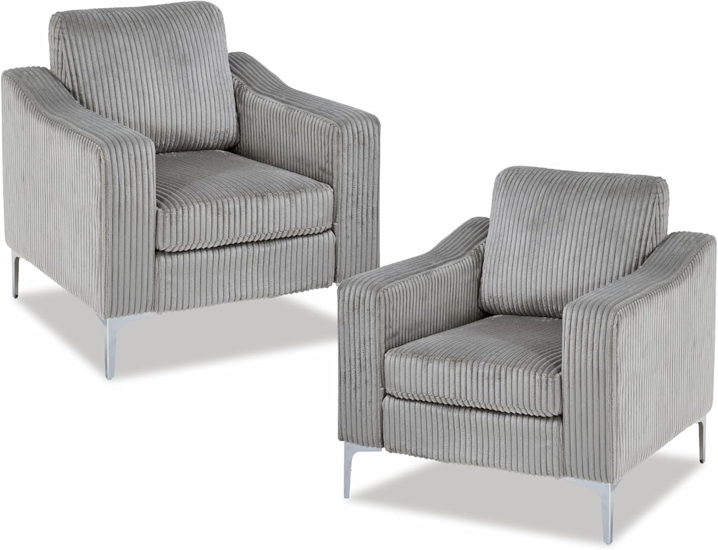 Chifee & Vingol Accent Chair with Ottoman Living Room Chair with Storage Ottoman,Gray