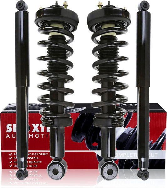 Shoxtec Full Set Complete Strut Shock Absorbers Replacement for 2004 Ford F-150; Lariat, STX, XL, XLT RWD Only; Replacement for 2005-2008 Ford F-150; RWD Only 2006-2008 Lincoln Mark LT; RWD Only
