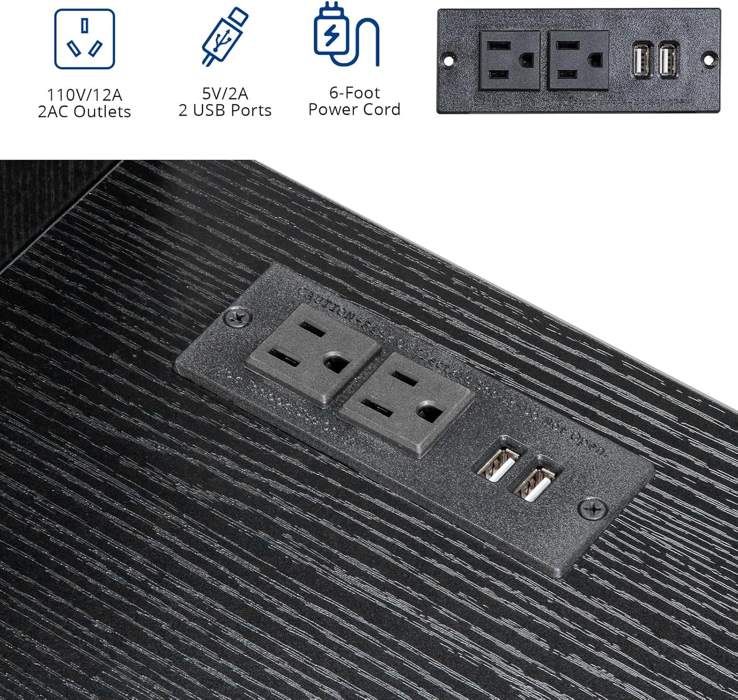 YUNWANG Computer Desk with 4 Drawers and Shelves, Gaming Desk with Power Outlets, Office Work Study Laptop Desk for Home Office Small Spaces