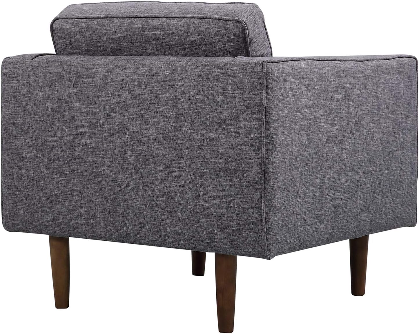 Armen Living Element Chair in Dark Grey Linen and Walnut Wood Finish
