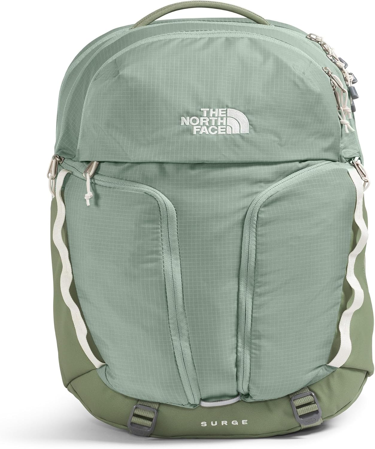 THE NORTH FACE Women's Surge Commuter Laptop Backpack | Everyday Travel Bag with 16" Laptop Sleeve, Water-Repellent Finish, Women-Specific Fit, TNF Black/TNF Black-NPF, One Size