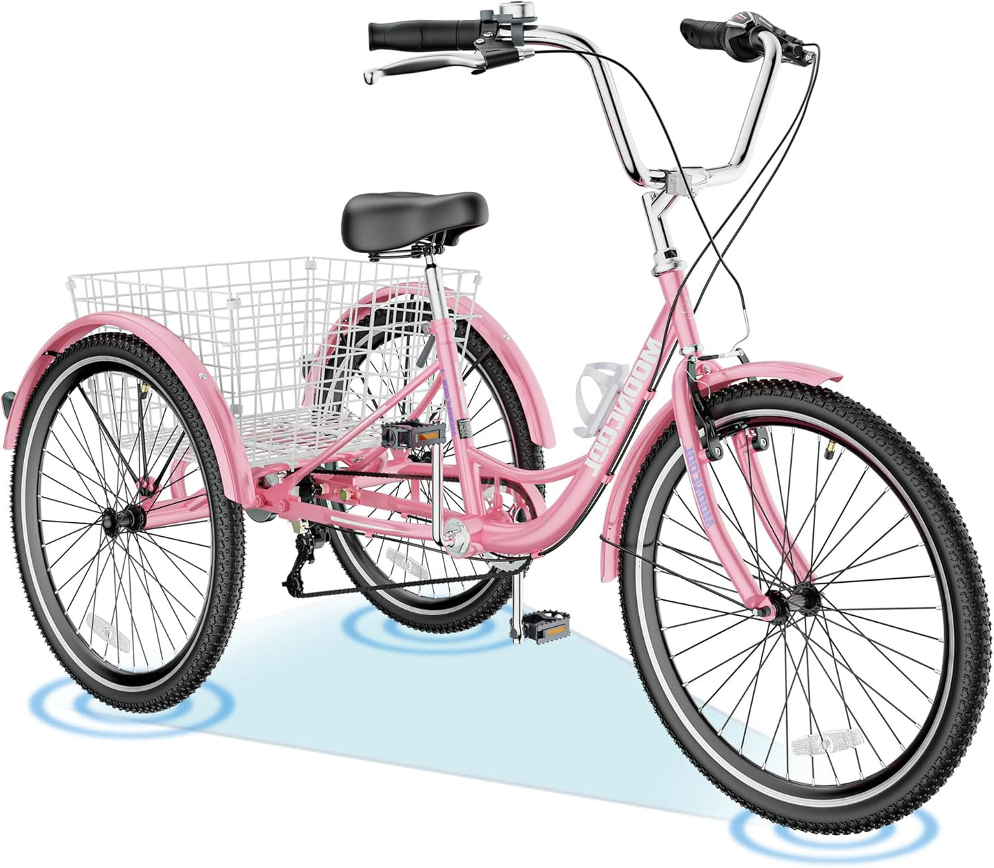 ABORON Adults Tricycle, 3 Wheels Bike for Adult, Tricycle for Adults, Double-Wall Wheel Rims, Tricycle for Women Men Exercise Outdoor Sports
