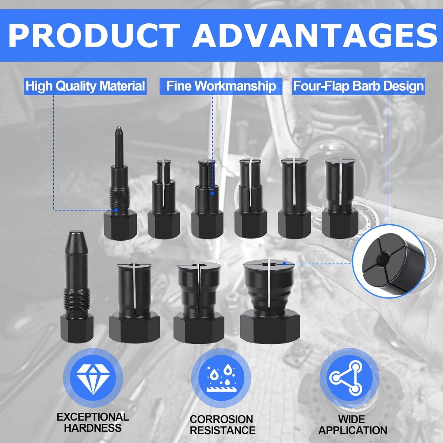 12 PCS Motorcycle Blind Hole Collet Bearing Puller Tool Kit, 8-32mm Motorcycle Wheel Bearing Removal Tool with Slide Hammer, Inner Internal Bearing Extractor Puller Kit