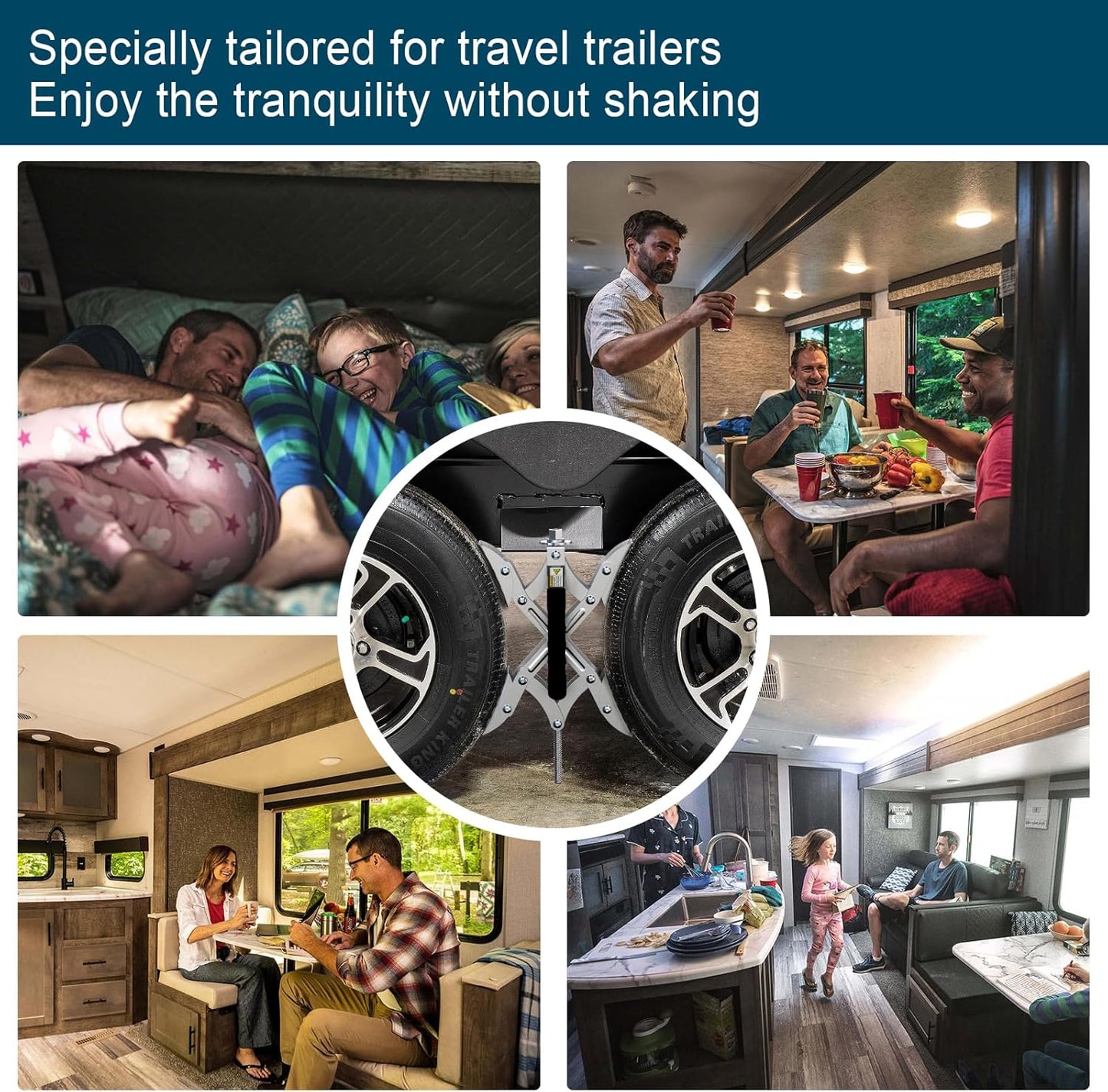 RV X Chocks Wheel Stabilizer for Travel Trailers, 2 Pack RV X-Shaped Wheel Chocks Open 2'' to 10'', Camper RV Tire Chock Stabilizers Locking Chock with Wrench for Travel Trailer Accessories