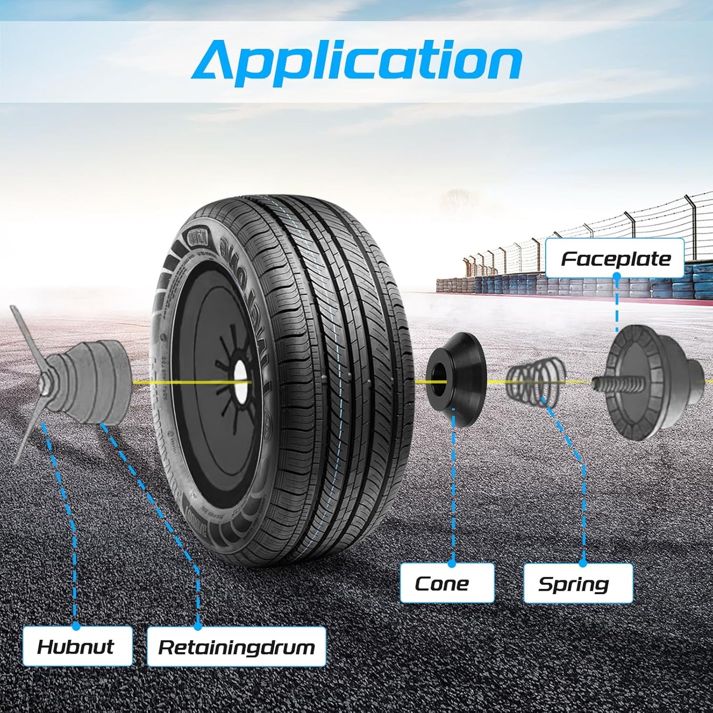 Wheel Balancer Cone 40mm 4pcs Tire Balancing Machine Cones Set Hub Centric Adapter for Tire Balancing Machines, Universal Fit for Cars/SUVs/Trucks(40mm/1.57in)