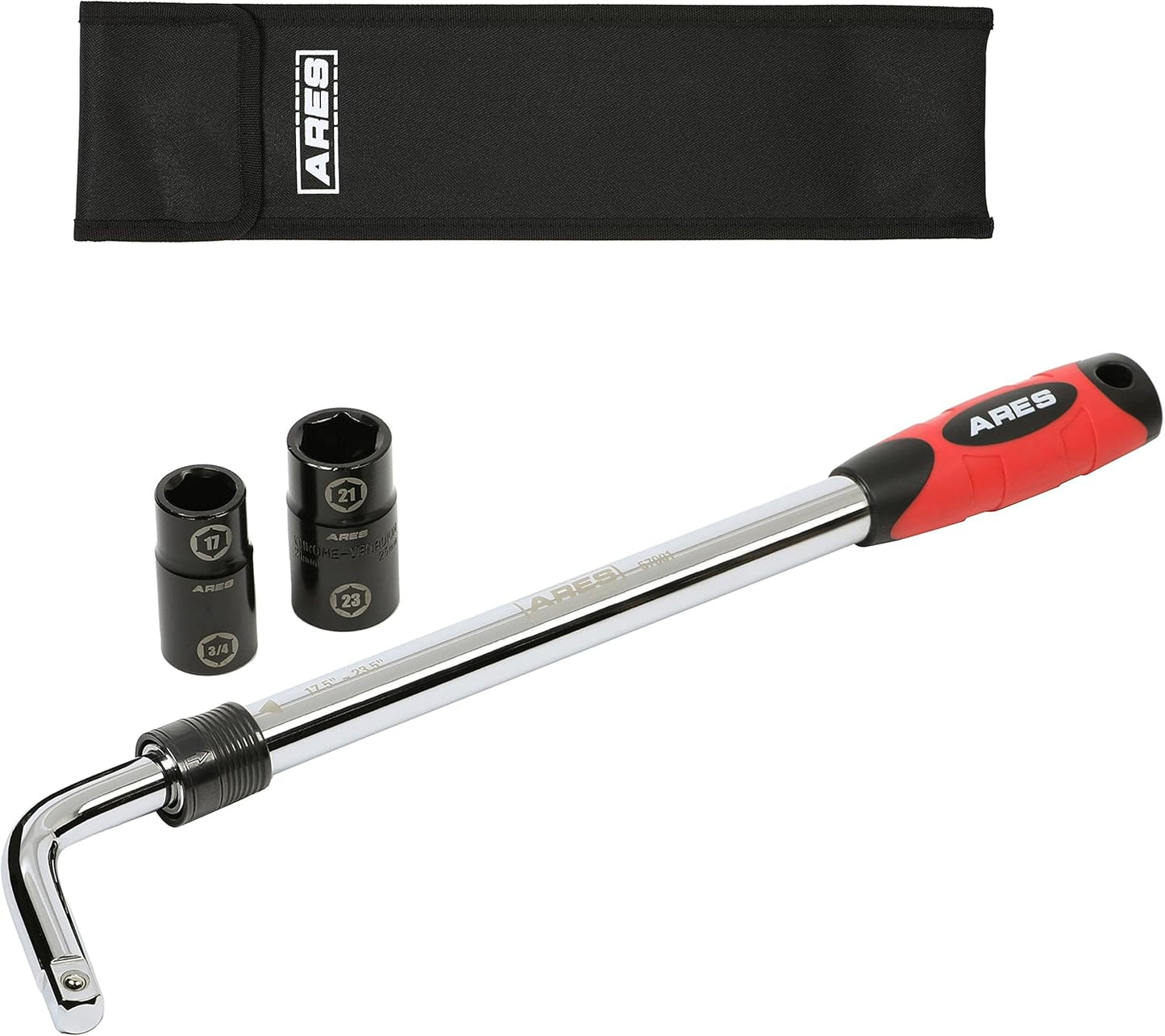 ARES 70092 - 4-Way Sliding Lug Wrench - Adjustable Sliding Lug Wrench Gives Superior Leverage - Collapses for Convenient Storage