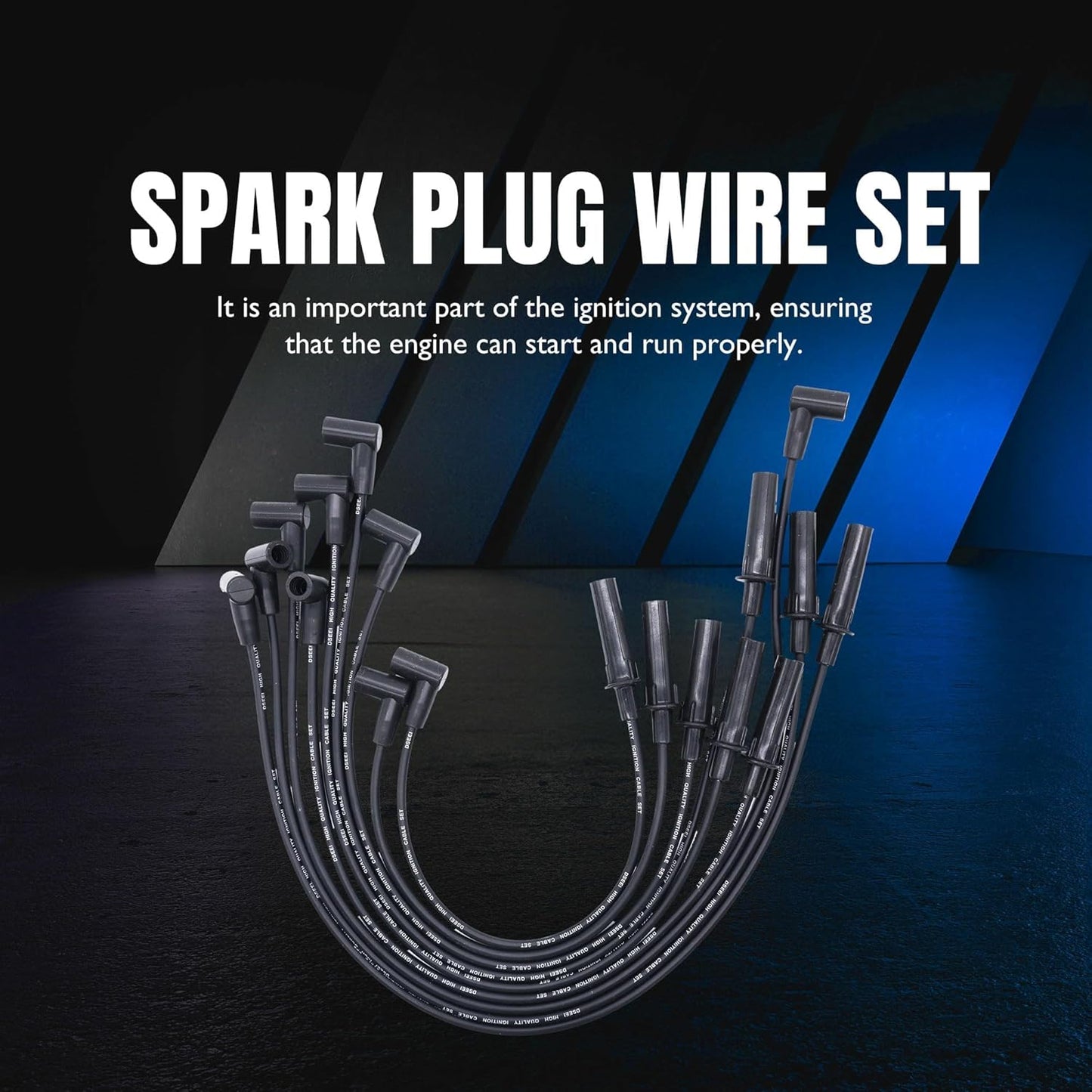 7876 Ignition Spark Plug Wires Set of 9 Compatible with Dodge B150, B1500, B250, B2500, B350, B3500, D150, D250, D350, Dakota, Durango, Ram 1500, Ram 1500 Van, Ram 2500, Ram 2500 Van, Ram 3500