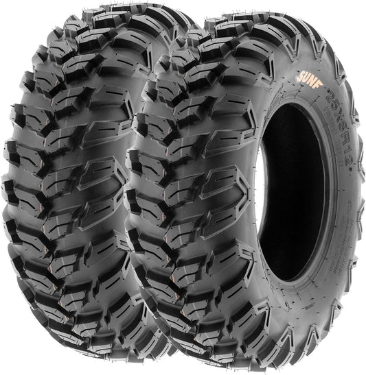 SunF A043 Sport ATV/UTV Off-Road RADIAL Tires - 27x9R12, 6PR (Pair of 2)